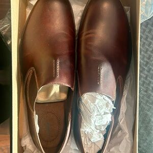 Men's Brown Leather Slip-On Shoes